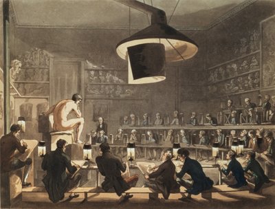 Disegno dal vivo alla Royal Academy, inciso da Richard Banks Harraden da Pugin and Rowlandson