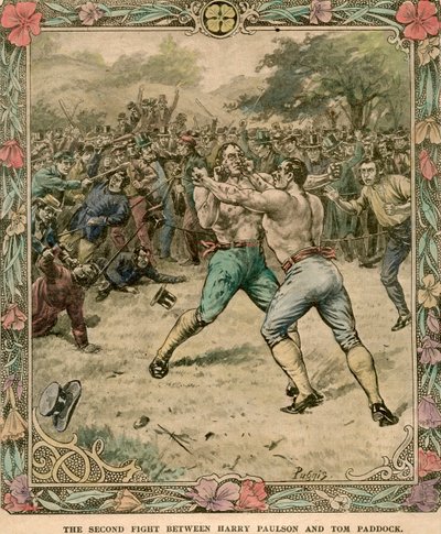 Il secondo combattimento tra Harry Paulson e Tom Paddock, 1851 fine XIX o inizio XX secolo da Pugnis
