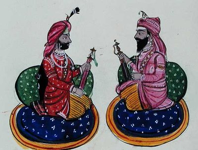 Maharaja Kharak Singh e Maharaja Nau Nihal Singh, c.1890 da Punjabi School