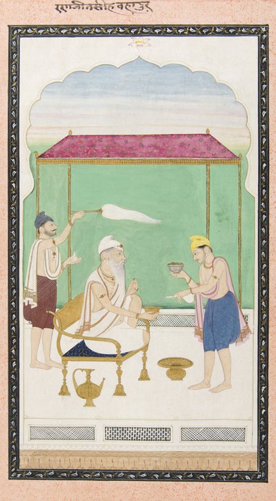Ranjit Singh seduto su una sedia d