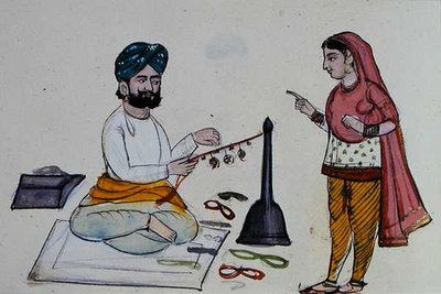 Fabbricante di trecce di seta, c.1890 da Punjabi School