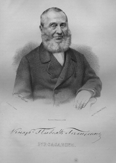 Ritratto del conte Pavel Pavlovich Gagarin 1789-1872, 1865 da Pyotr Fyodorovich Borel