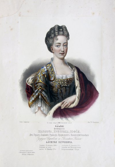 Ritratto della Principessa Charlotte di Brunswick-Wolfenbüttel 1694-1715, moglie dello zarevic Aleksej Petrovič da Pyotr Fyodorovich Borel