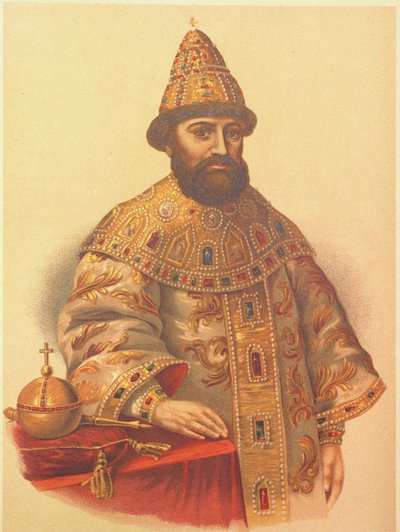 Ritratto dello Zar Michail I Fyodorovich di Russia 1596-1645, anni 1860 da Pyotr Fyodorovich Borel