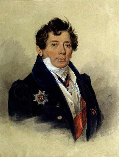Ritratto di Alexandre Tourgueniev (1784-1846), storico e uomo di Stato russo da Pyotr Fyodorovich Sokolov