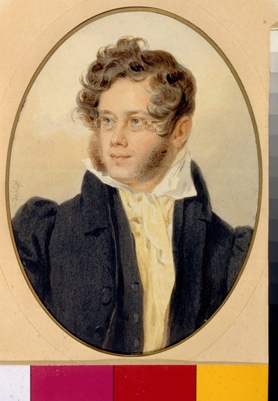 Ritratto del Principe Piotr Andreievitch Viazemski (1792-1878), poeta russo da Pyotr Fyodorovich Sokolov