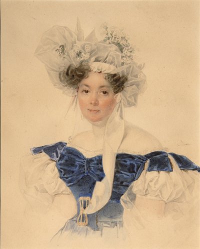 Ritratto della contessa Varvara Sergeyevna Golitsyna 1794-1875, nata Rumyantseva-Kagulska, metà degli anni 1830 da Pyotr Fyodorovich Sokolov