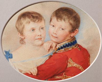 Ritratto del principe ereditario Alessandro Nikolaevich e della Granduchessa Maria Nikolaevna da bambini da Pyotr Fyodorovich Sokolov
