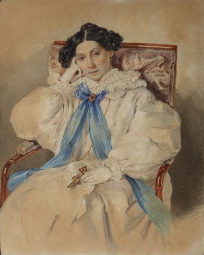 Ritratto di Elizabeth Mikhailovna Khitrovo 1783-1839, 1838 da Pyotr Fyodorovich Sokolov