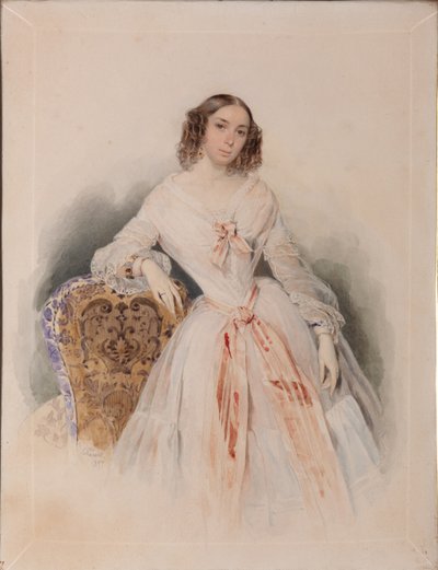 Ritratto di Praskovia Nikolaevna Ryumina 1821-1897, 1847 da Pyotr Fyodorovich Sokolov
