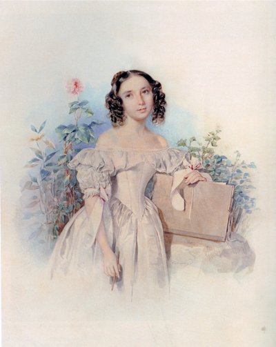 Ritratto della principessa Elena Biron von Curland, nata Meshcherskaya 1818-1843, 1830s da Pyotr Fyodorovich Sokolov