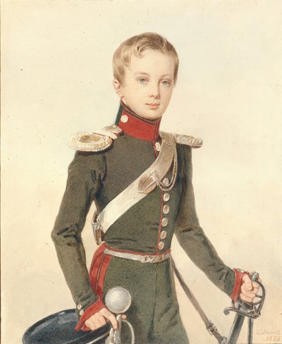 Ritratto del principe ereditario Alessandro Nikolaevič da Pyotr Fyodorovich Sokolov