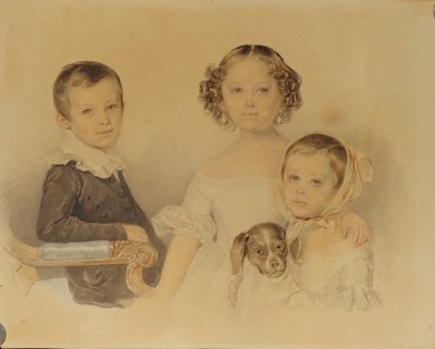 Ritratto dei bambini Lanskoy da Pyotr Fyodorovich Sokolov