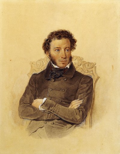 Ritratto del poeta Aleksandr Sergeevich Pushkin da Pyotr Fyodorovich Sokolov