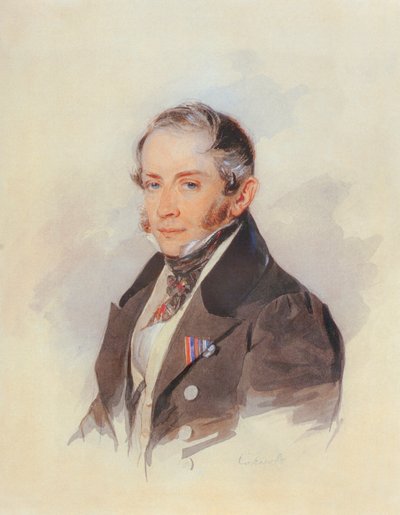 Ritratto del compositore Conte Matvey Vielgorsky 1794-1866, 1830s da Pyotr Fyodorovich Sokolov
