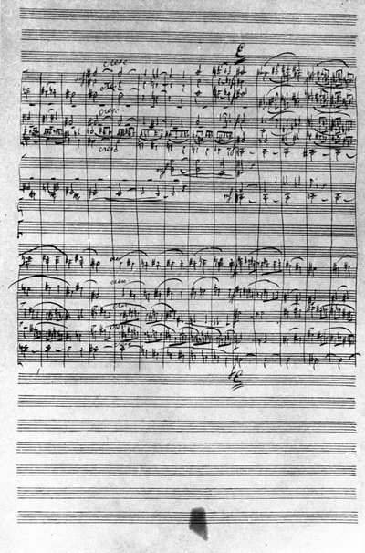 Manoscritto della partitura del balletto Schiaccianoci di Pëtr Il