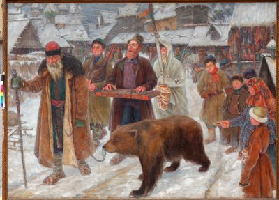 La canzone degli skomorokhs Artisti ambulanti, domatori di orsi in Russia di Pyotr Ivanovich Subbotin (Permyak) (1886-1923) da Pyotr Ivanovich Subbotin