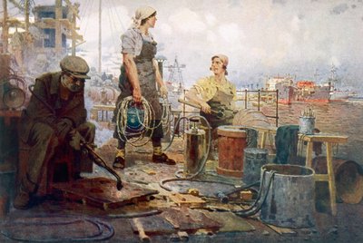 Il cantiere navale di Sormovo, c.1920 da Pyotr Ivanovich Kotov