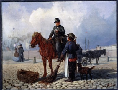 Il postino. Dipinto di Pyotr Nikolayevich Grusinsky (1837-1892), olio su tela da Pyotr Nikolayevich Grusinsky