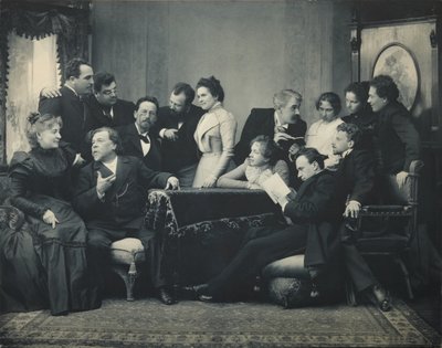 Anton Cechov tra gli attori della commedia Il gabbiano da Pyotr Petrovich Pavlov