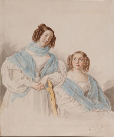 Ritratto delle Sorelle Contesse Antonina Dmitrievna e Lidia Dmitrievna Blud da Pyotr Petrovich Sokolov
