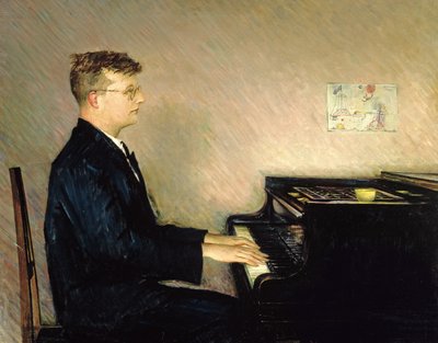 Ritratto di Dmitry Shostakovitch (1906-75) 1947 da Pyotr Vladimirovich Willyams