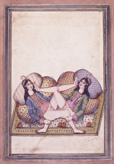 Una scena erotica, metà del XIX secolo da Qajar School
