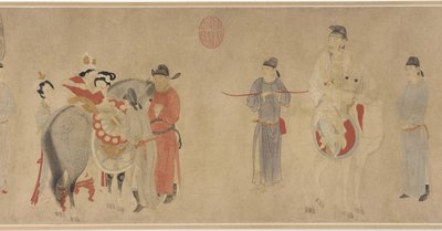 Consorte Yang che monta un cavallo, tarda dinastia Yuan o inizio dinastia Ming da Qian Xuan