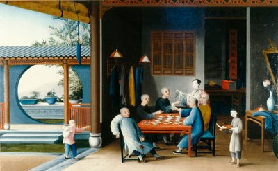 Una scena da pranzo da Qing Dynasty Chinese School