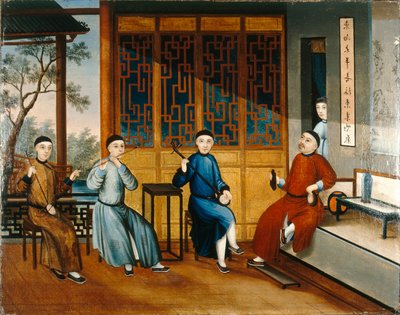 Un trio di musicisti da Qing Dynasty Chinese School