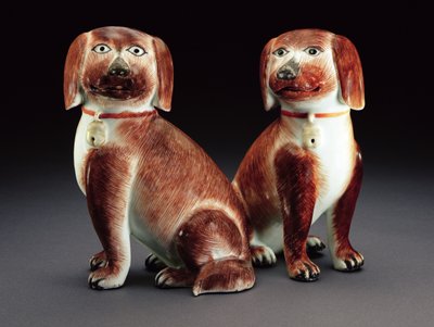 Un paio di Spaniel seduti, c.1760 da Qing Dynasty Chinese School