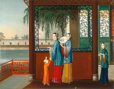 Interno domestico, c.1800 da Qing Dynasty Chinese School