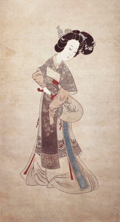 Signora della Cina, di Ren Shyong (dipinto su seta) da Qing Dynasty Chinese School