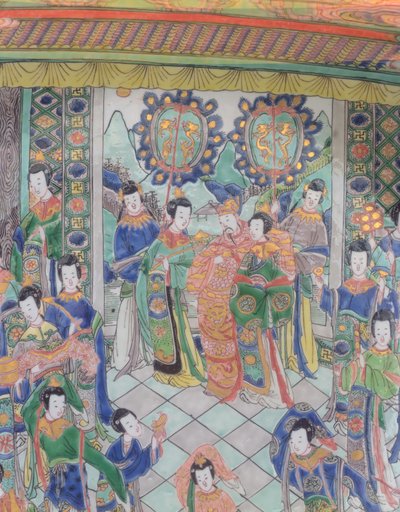Grande piatto Famille Verte, periodo Kangxi da Qing Dynasty Chinese School