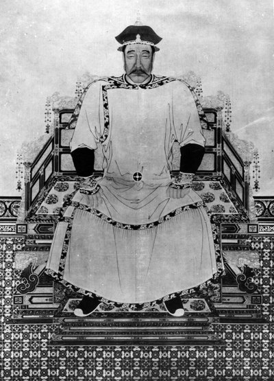 Ritratto di Hong Taiji da Qing Dynasty Chinese School