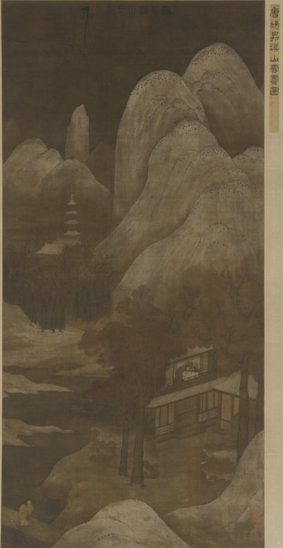 Schiarita sulla neve su ruscelli e montagne da Qing Dynasty Chinese School