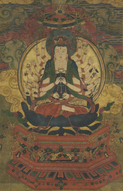 Guanyin dalle mille braccia da Qing Dynasty Chinese School