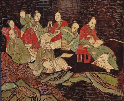 Schermo coromandel a dodici pieghe, XVIII secolo da Qing Dynasty Chinese School