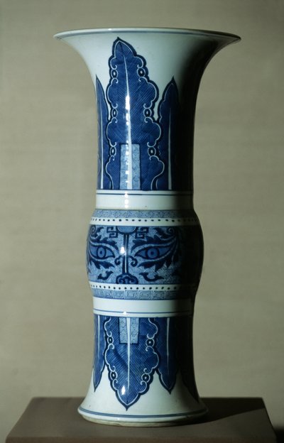 Vaso in porcellana blu e bianca da Qing Dynasty   Kangxi Period Chinese School