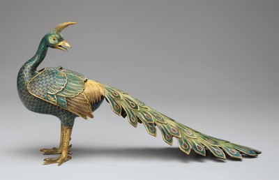 Incensiere a forma di pavone in cloisonné da Qing Dynasty   Qianlong Period Chinese