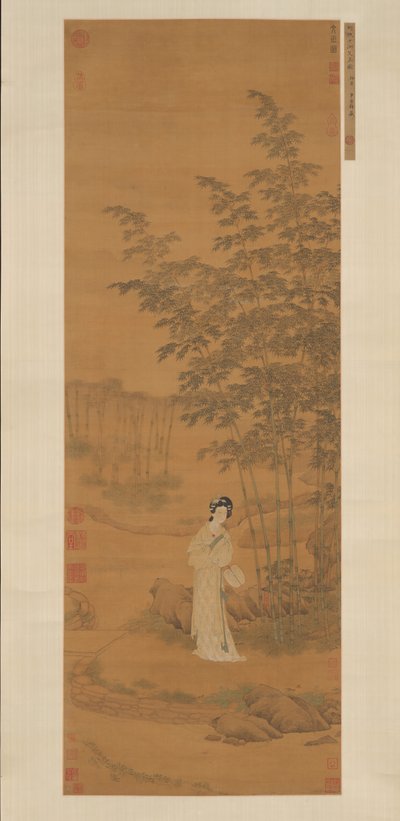 Signora in un boschetto di bambù da Qiu Ying