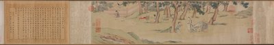 Zhao Mengfu scrive il Sutra del Cuore (Hridaya) in cambio di tè da Qiu Ying