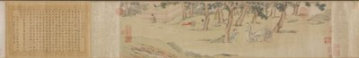 Zhao Mengfu scrive il Sutra del Cuore Hridaya in cambio di tè da Qiu Ying