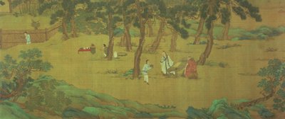 Zhao Mengfu scrive il Sutra del Cuore in cambio di tè da Qiu Ying