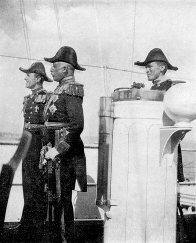 Il Duca di Connaught con i Commodori Keppel e Crampton, 1907 da Queen Alexandra