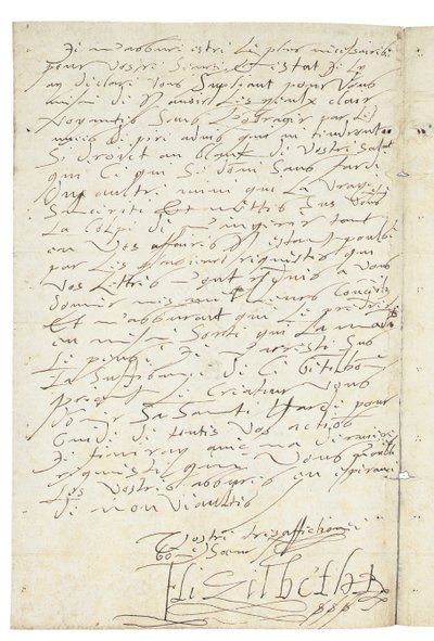 Lettera in francese di Elisabetta I d