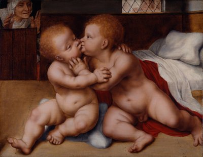 Il Bambino Gesù con il Bambino San Giovanni Battista da Quentin (workshop of) Massys or Metsys