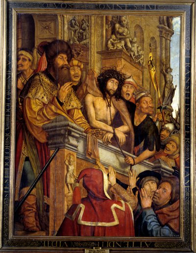 Ecce Homo Ponzio Pilato presenta Cristo alla folla di ebrei. XVI secolo Madrid, Museo del Prado da Quentin Massys or Metsys