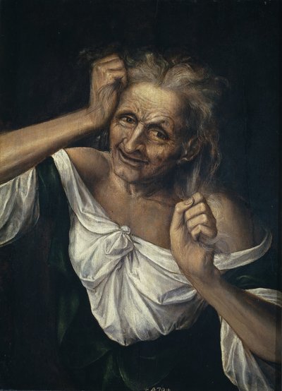 Vecchia donna che si strappa i capelli da Quentin Massys or Metsys