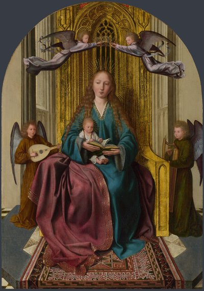 La Vergine e il Bambino in trono, con quattro angeli, c. 1495 da Quentin Massys or Metsys